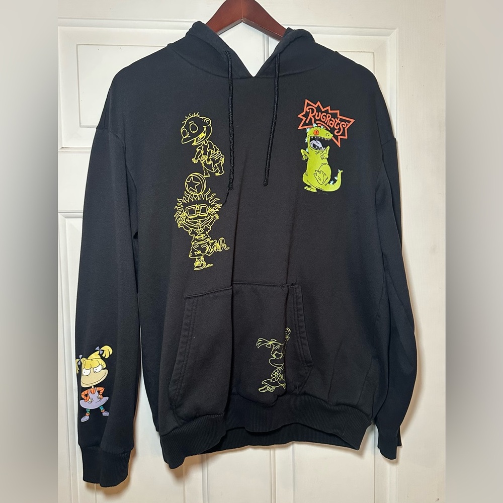 Nickelodeon Rugrats Hoodie‎ Sweatshirt L Hooded graphic dinosaur reptar.